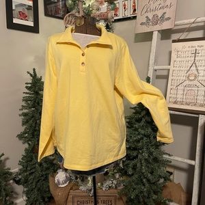 NWOT Croft & Barrow Beautiful Yellow Pullover with Button Accent